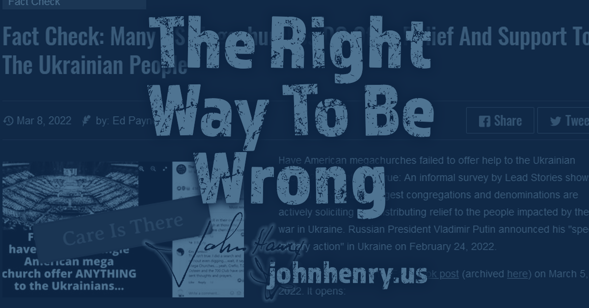 The Right Way To Be Wrong